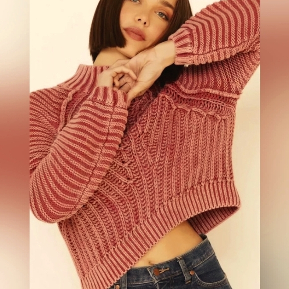Free People Sweaters - Free People Dusty Rose Turtleneck Sweater
